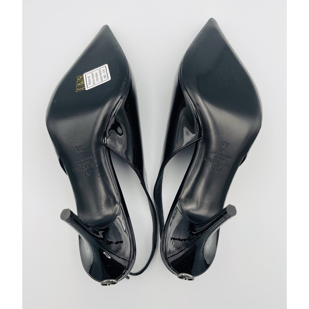 Valentino Garavani Le Salon Nero Patent Leather Slingback Pump Size 38 US 8 - Picture 9 of 9